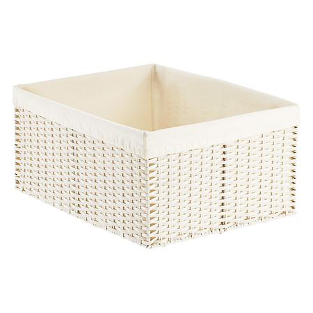 White Wicker Bin - Organized Marie