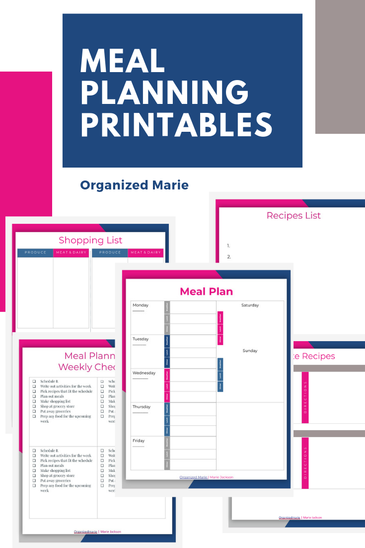 Meal Planning Printables - Organized Marie