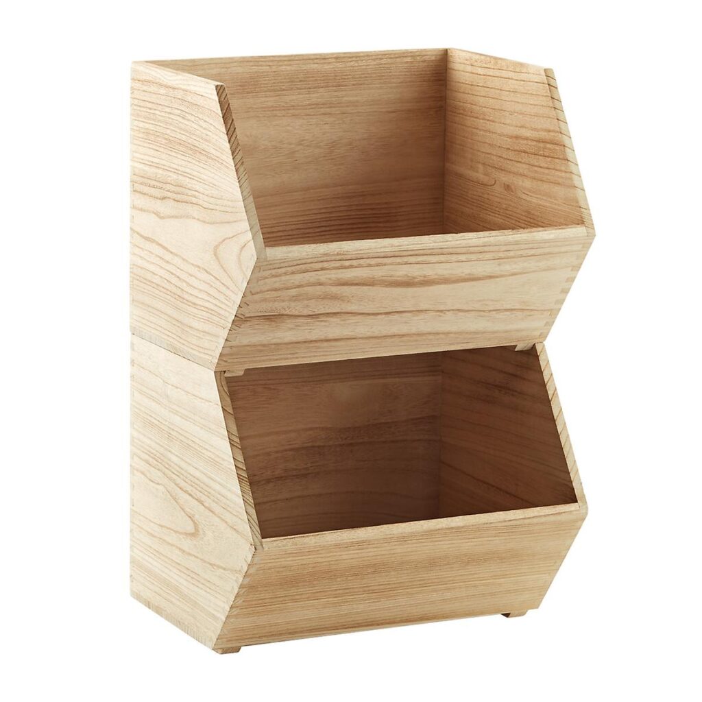 Wood Stackable Storage Bins - Organized Marie