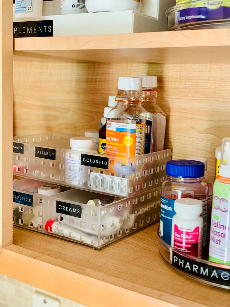 organizing a medicine cabinet