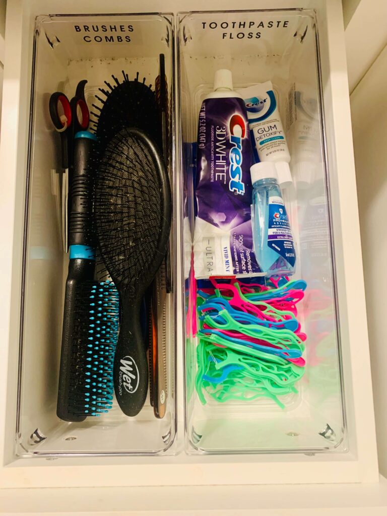 bathroom drawer organization