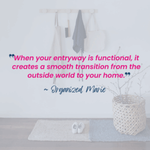 tips to organize your entryway coat closet, professional home organizer, Organized Marie, Charlotte, NC