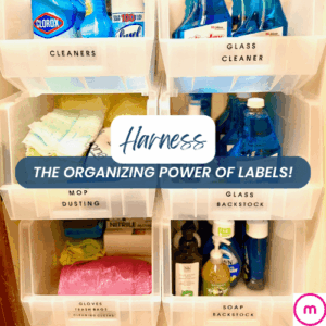 tips to organize with labels, professional home organizer, Organized Marie, Charlotte NC